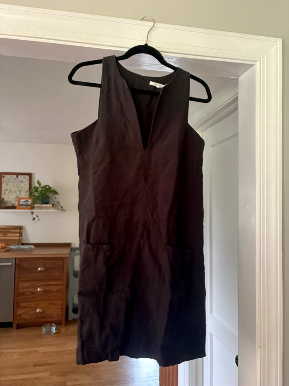Emerson Fry A Line Mod Dress - Black Linen, Small - Picture 6 of 8